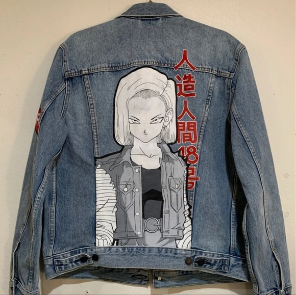 Levi's Jackets & Blazers - Custom Dragonball Z DBZ Manga Anime Android 18 Red Ribbon Levi's Denim Jacket